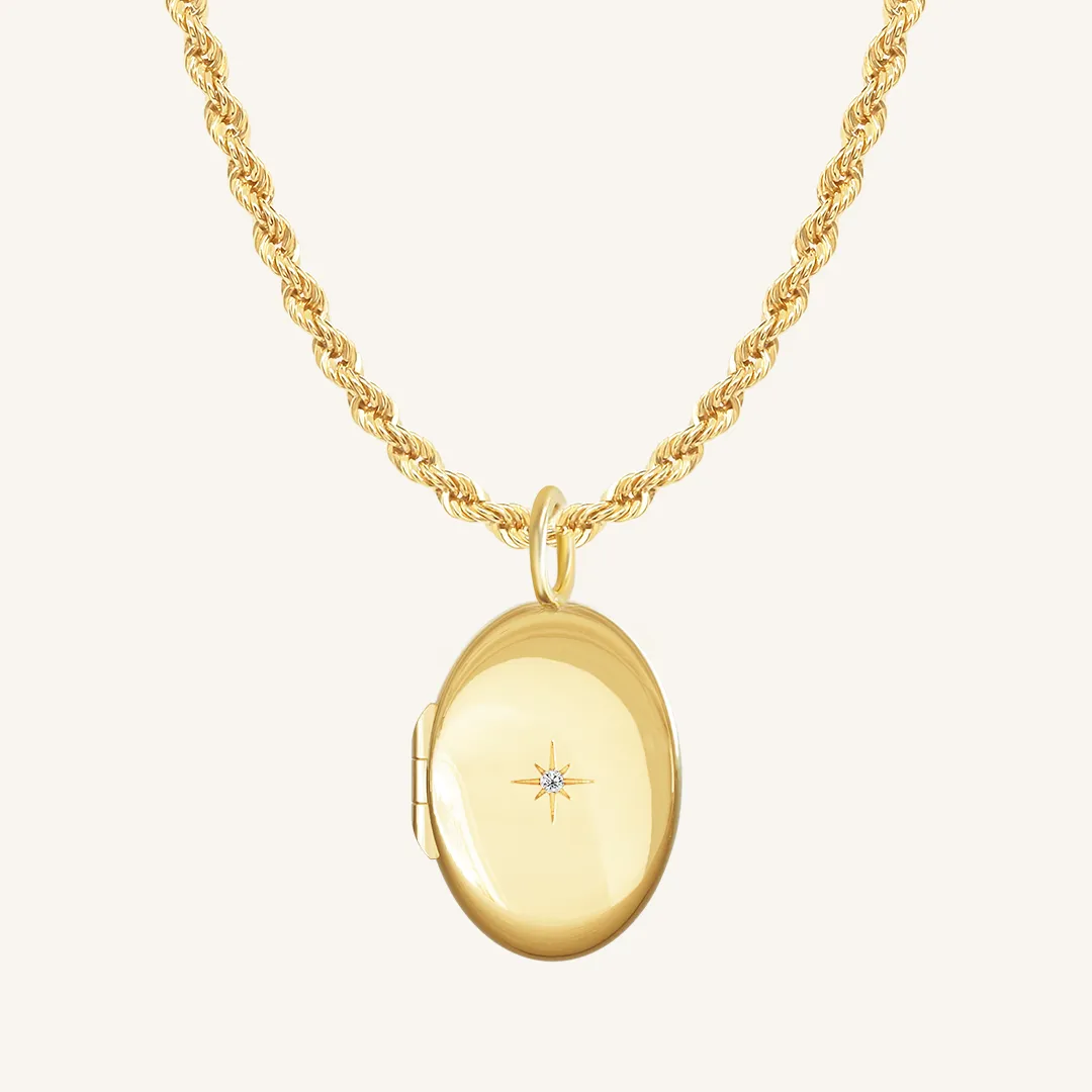 Oval Photo Locket Necklace