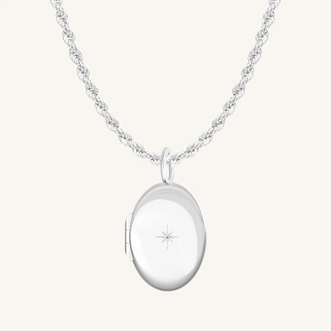 Oval Photo Locket Necklace