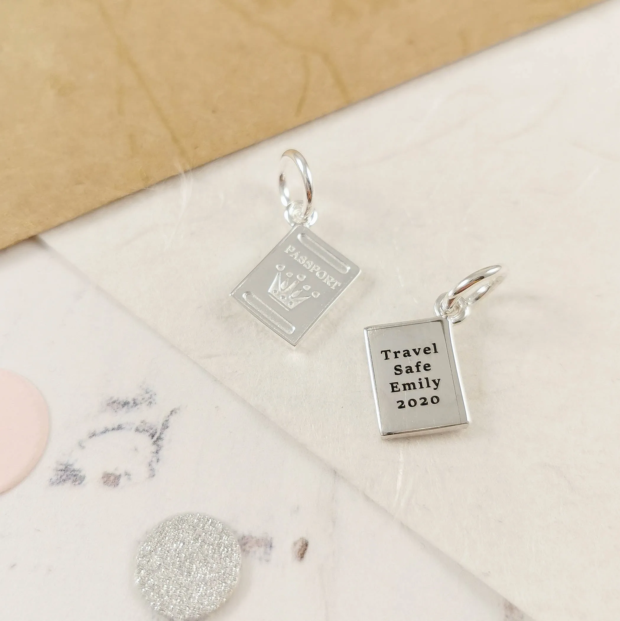 Passport Personalised Silver Charm