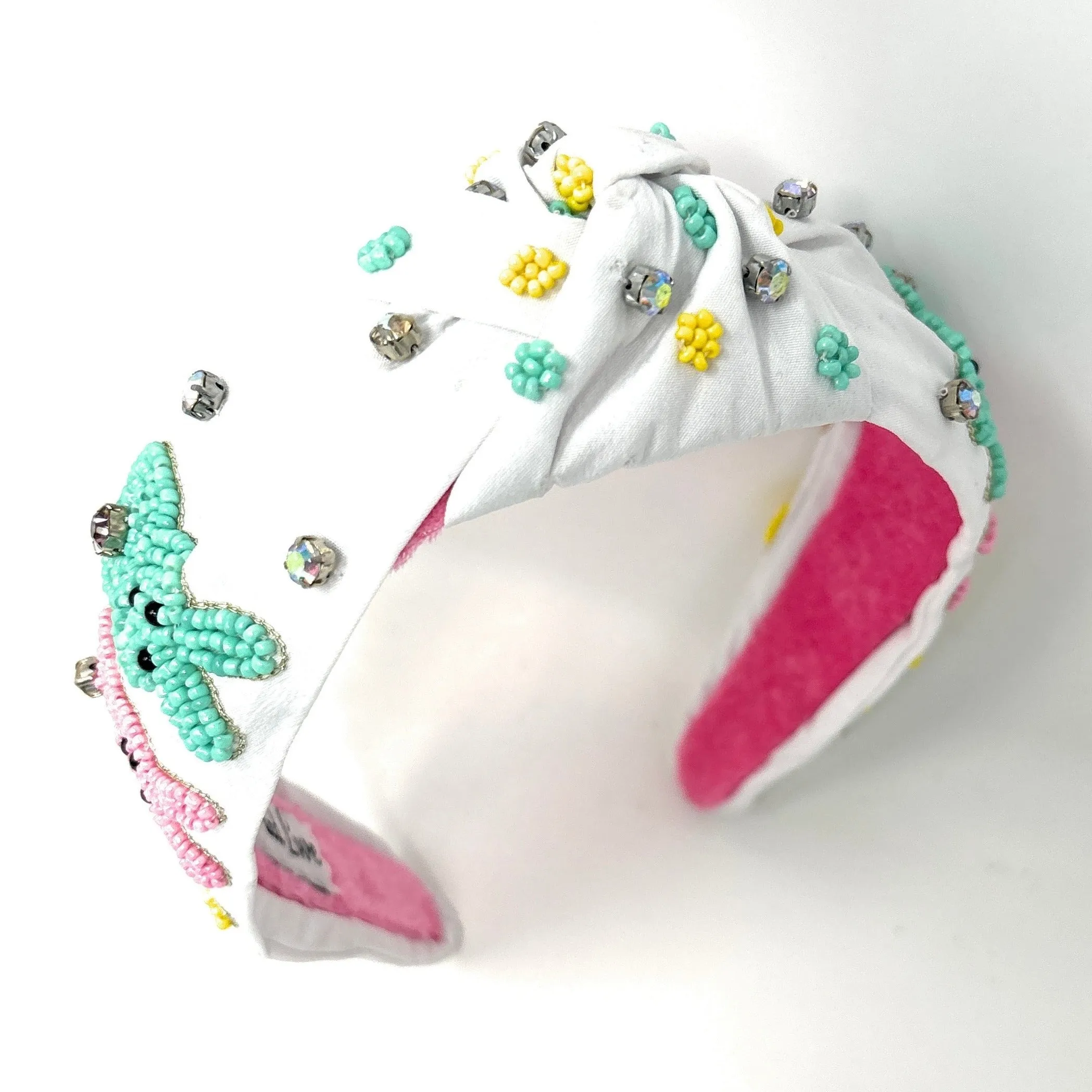 Peeps Bunny Hand Beaded Knot Headband