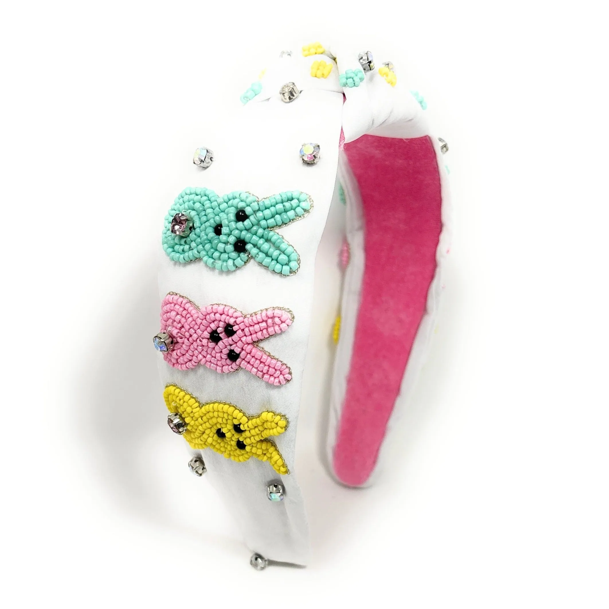 Peeps Bunny Hand Beaded Knot Headband