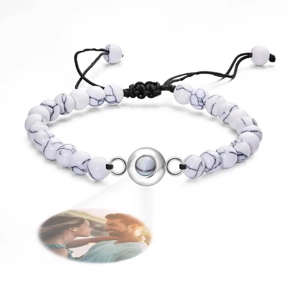 Personalized Adjustable Photo Projection Beaded Bracelet