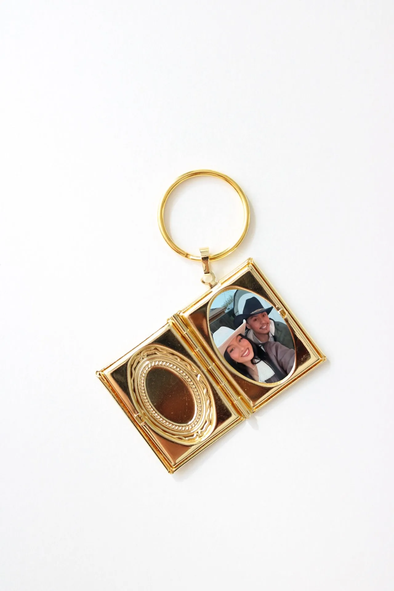 Photo Locket Book Keychain