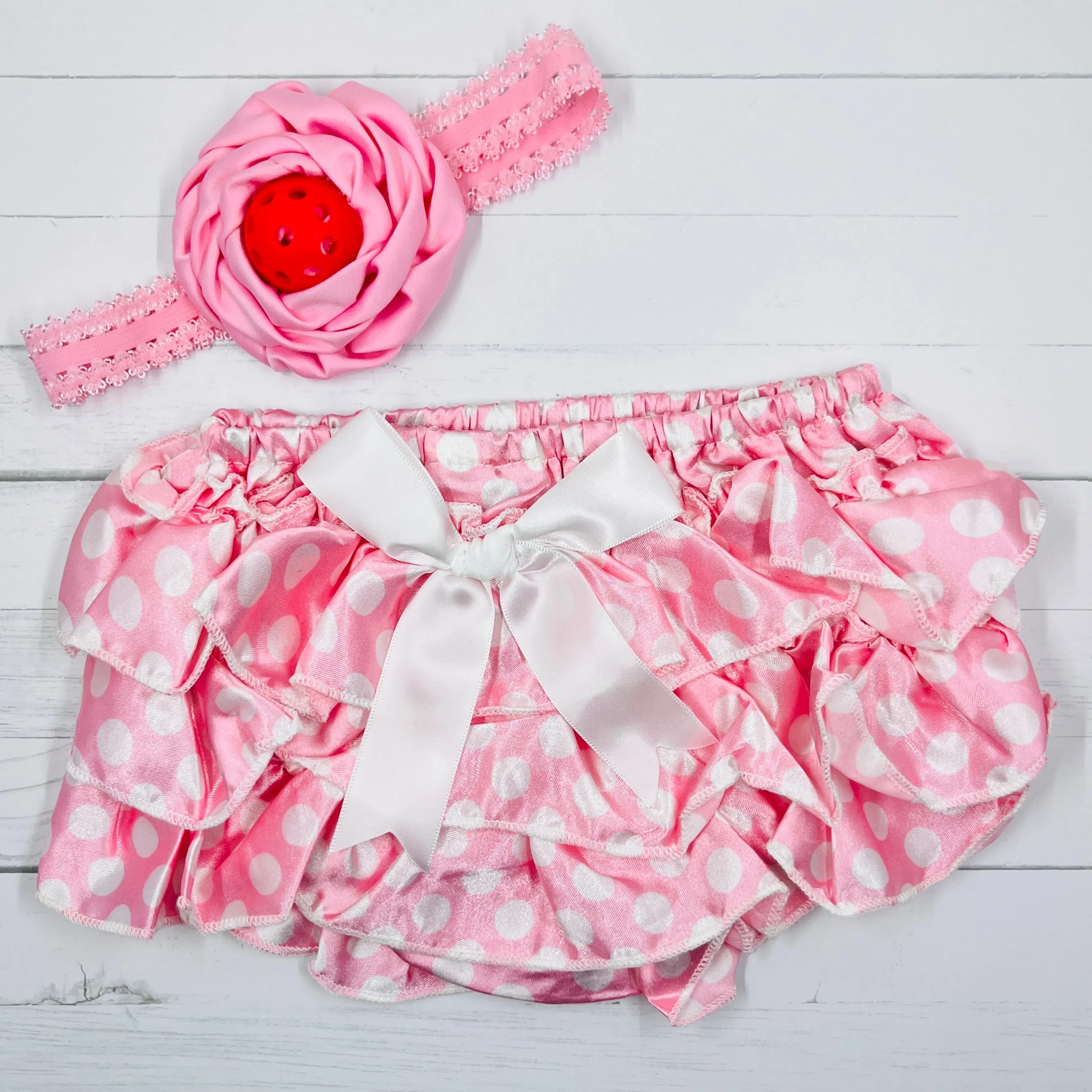 Pickleball Baby Headband And Pink Bloomer Set | Infant Pickleball Gift