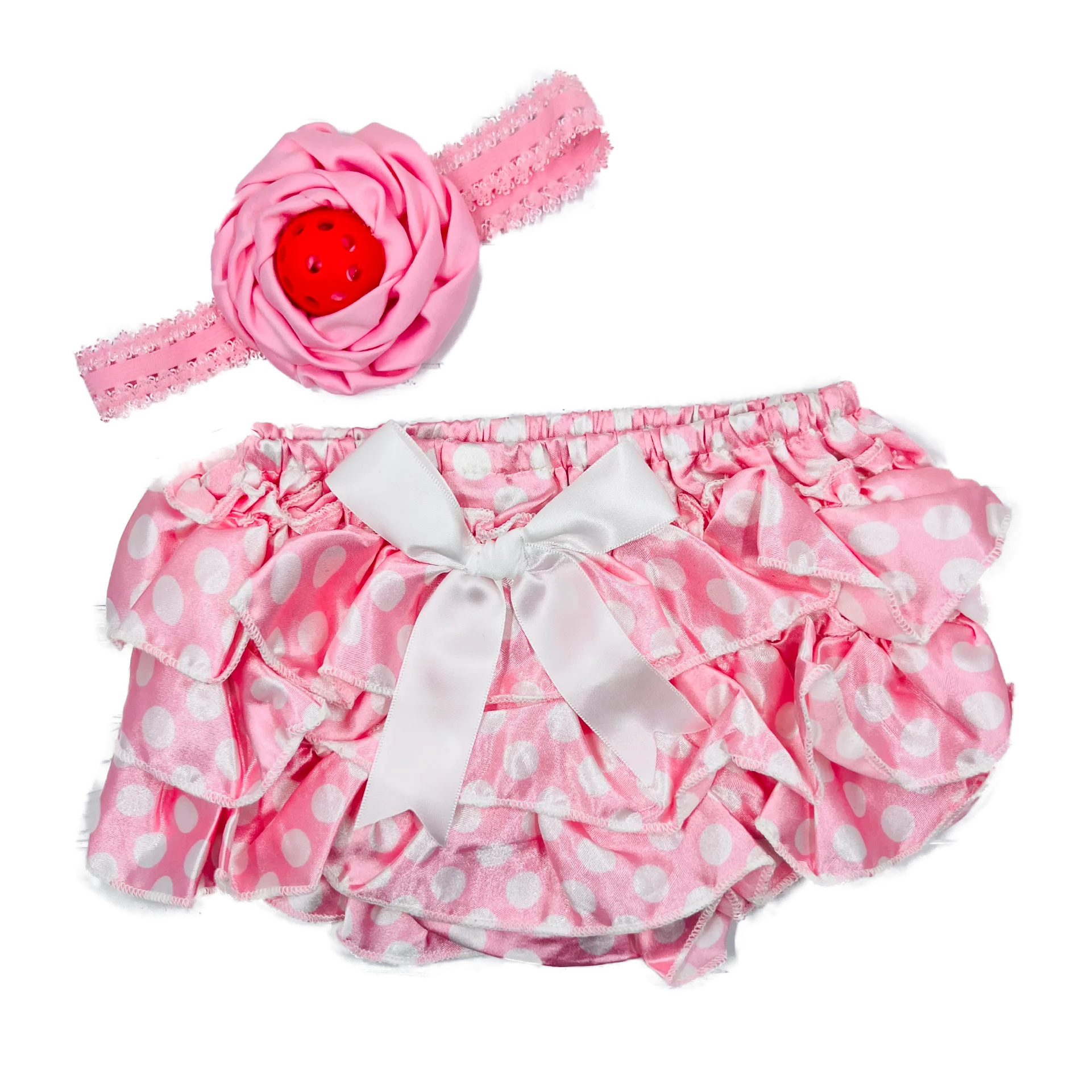 Pickleball Baby Headband And Pink Bloomer Set | Infant Pickleball Gift