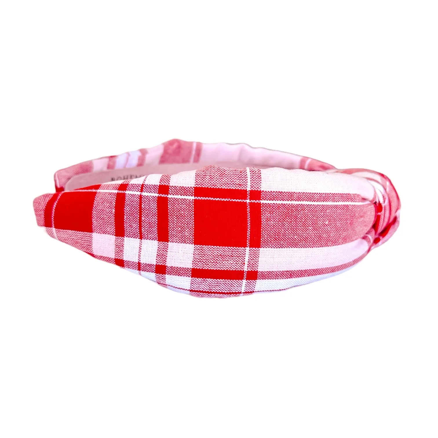 Pink & Red Plaid Knotted headband