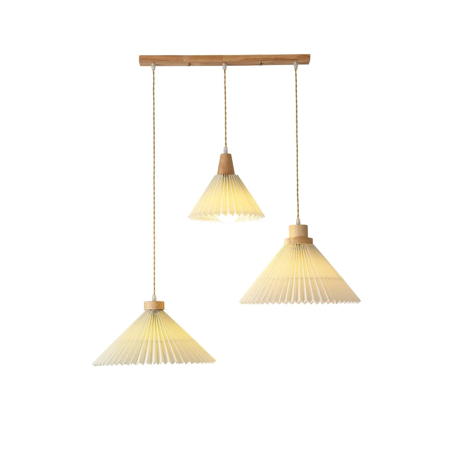 Pleated Wooden Pendant Light