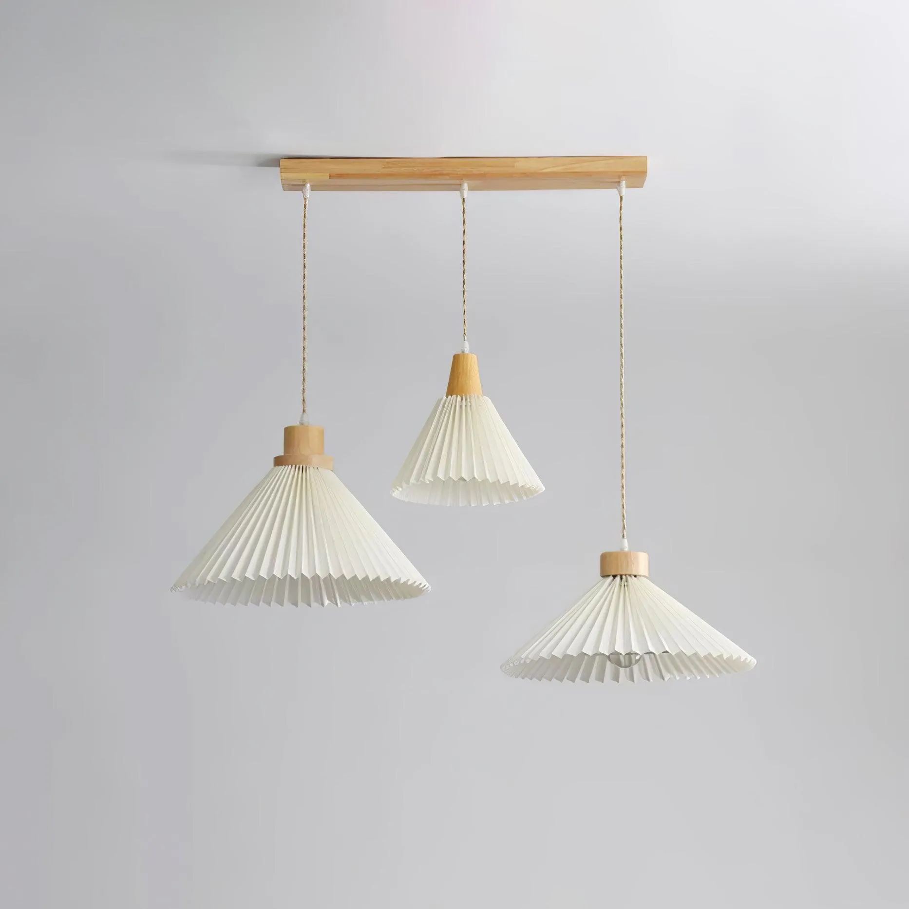 Pleated Wooden Pendant Light