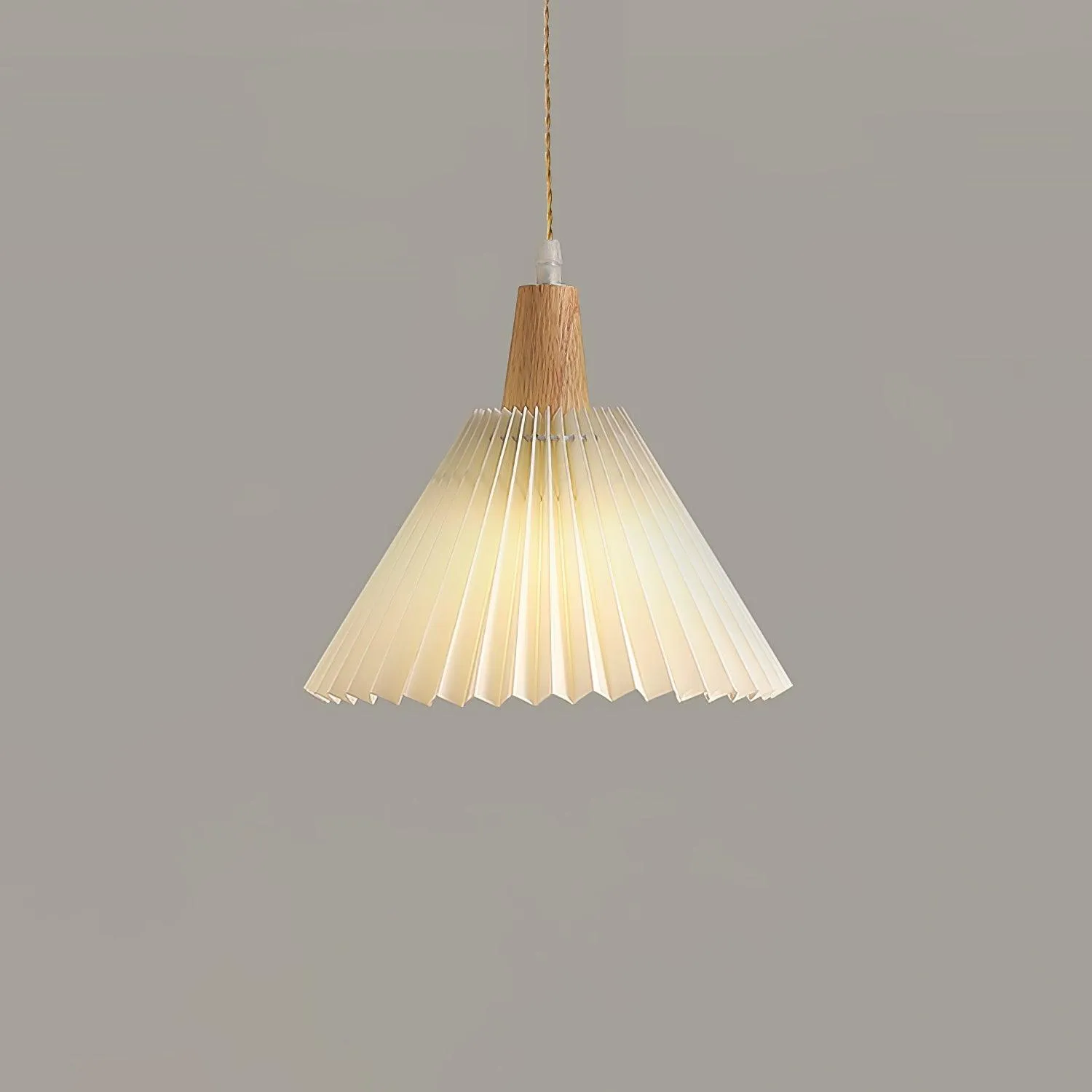 Pleated Wooden Pendant Light