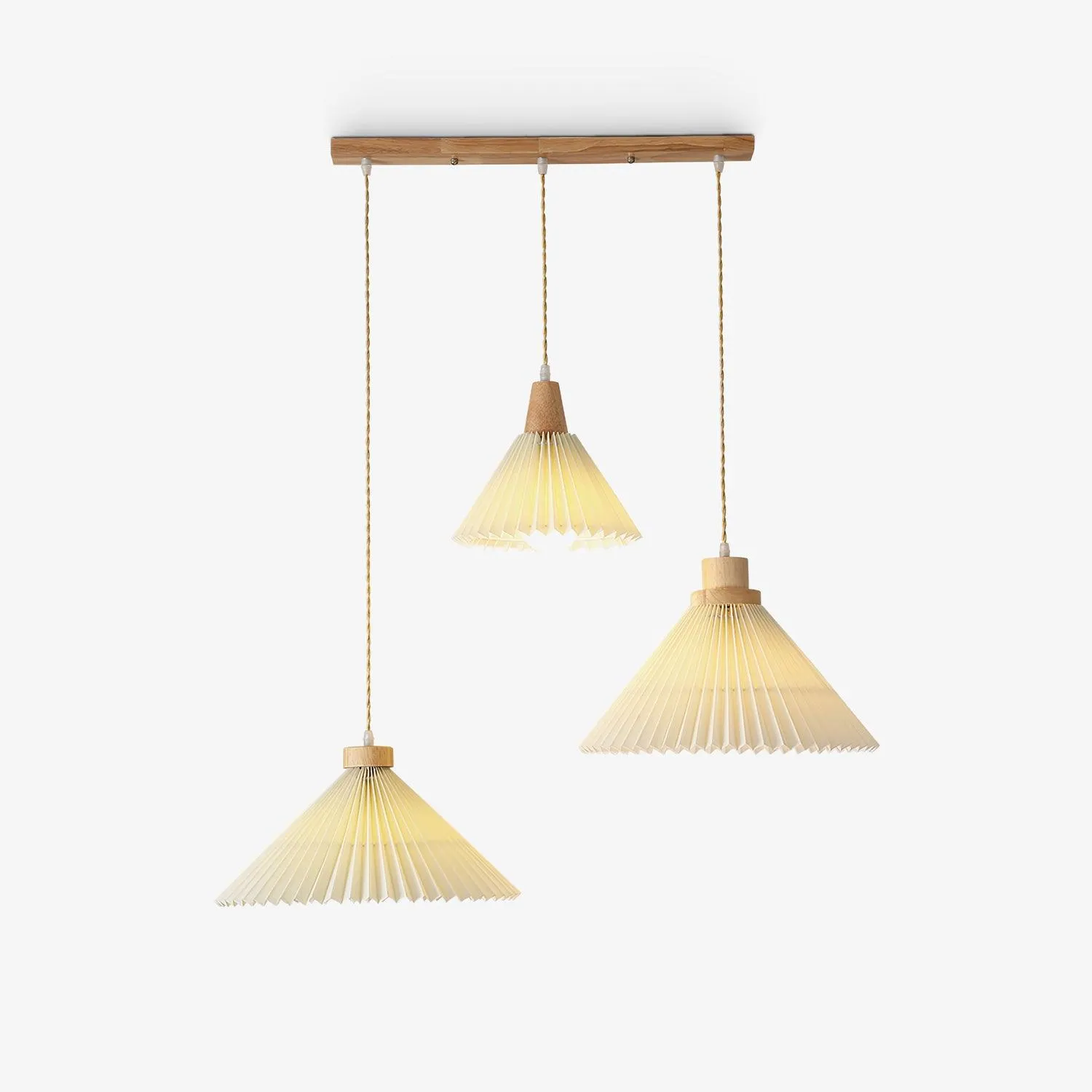 Pleated Wooden Pendant Light