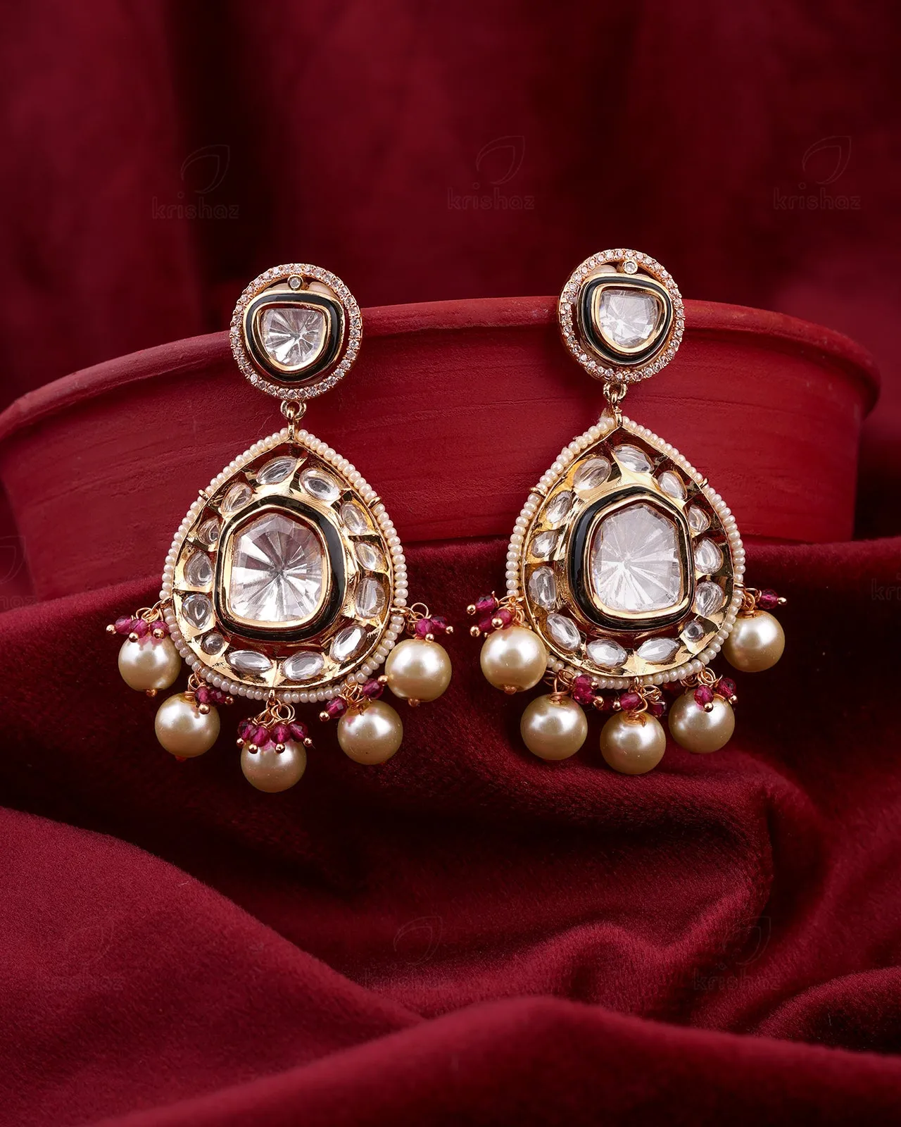 Pooja 22k Gold Plated Danglers