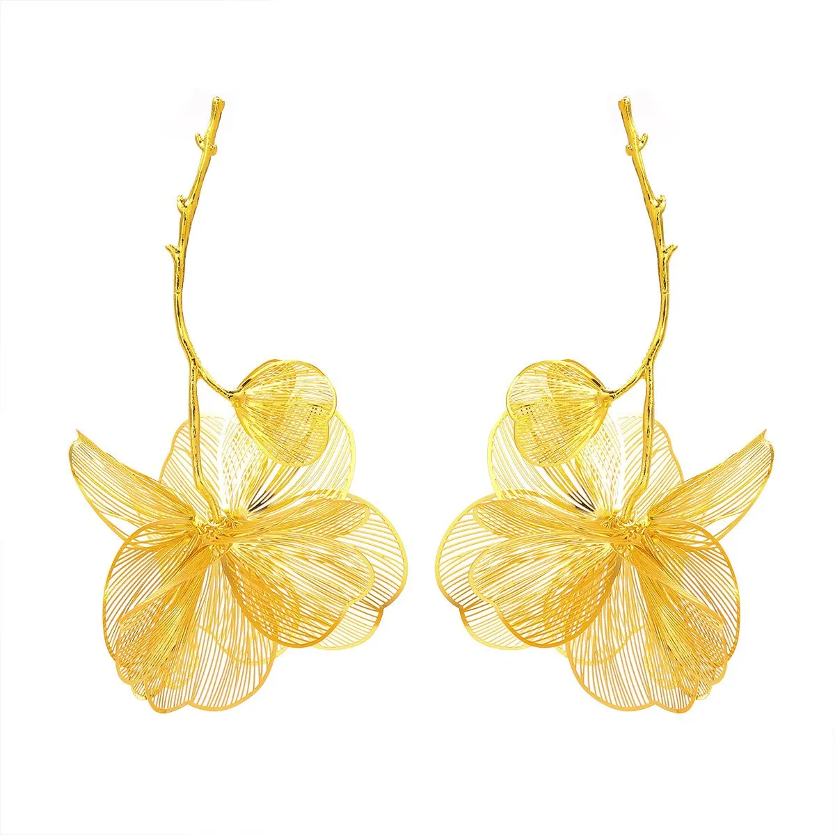 Pre Order:  Exaggerated Metal Flower Earrings