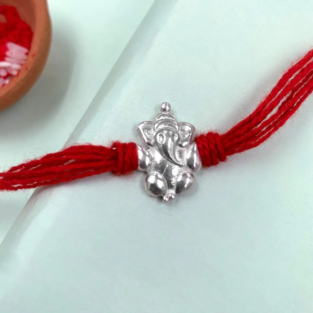 Pure 92.5 Silver Ganesha Rakhi