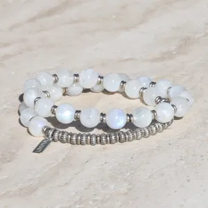 "Divine Feminine" Moonstone 27 Bead Wrist Mala Bracelet *PRESALE*