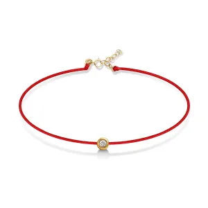 Red String of Fate Bezel Bracelet