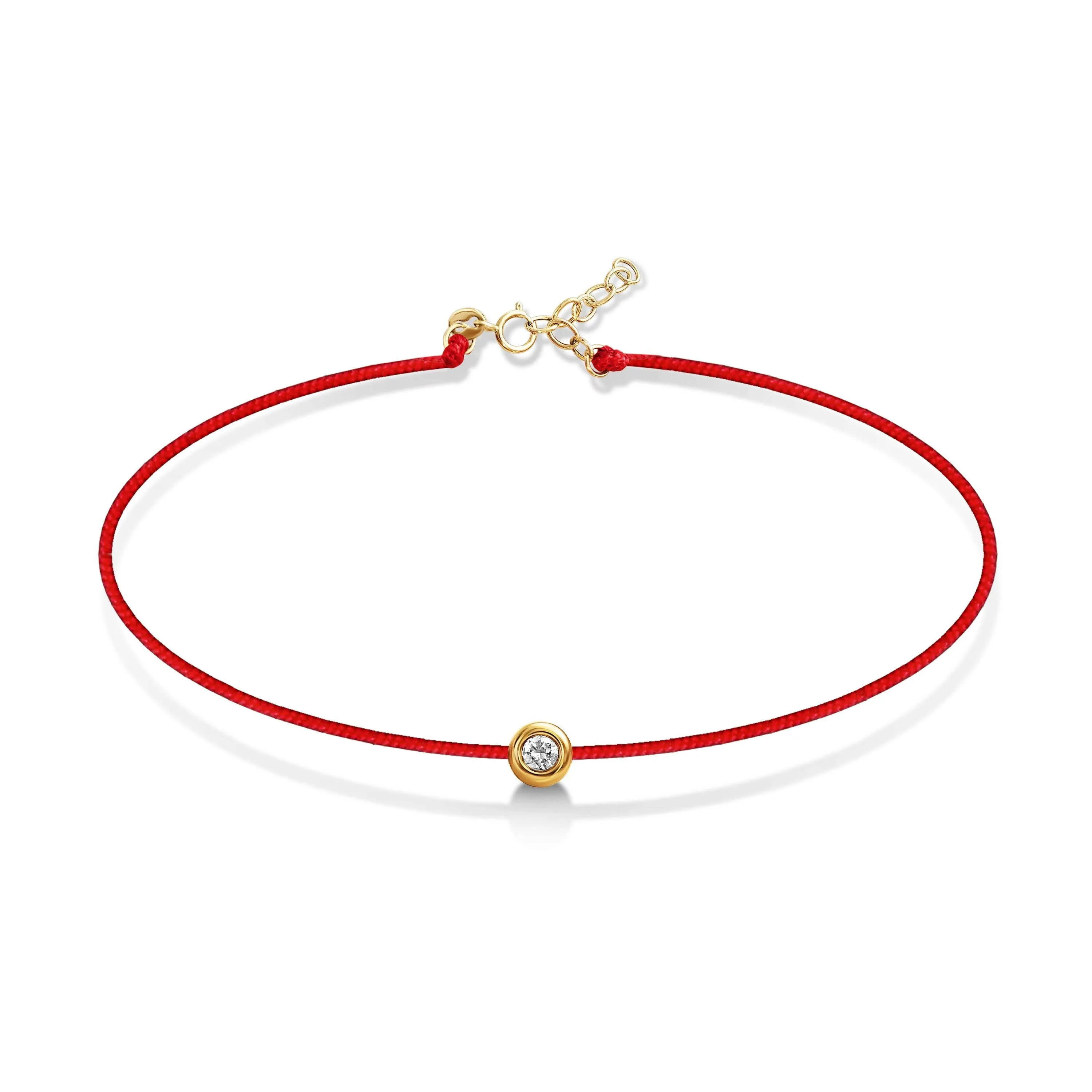 Red String of Fate Bezel Bracelet