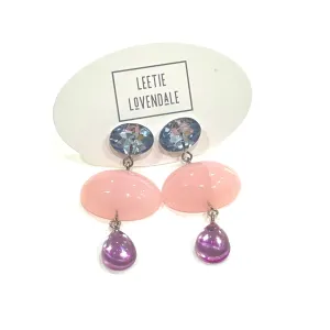 Rose Amethyst & light sapphire Trinket Earrings