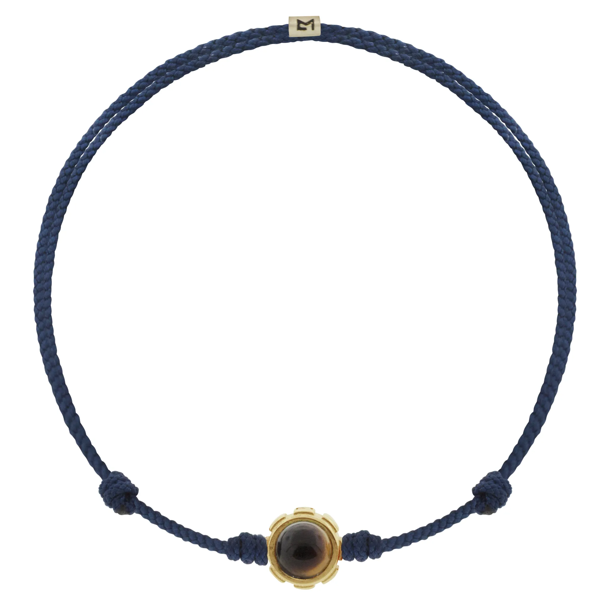 Rotary with Lapis/Tiger's Eye Cabochon on Navy Cord Bracelet