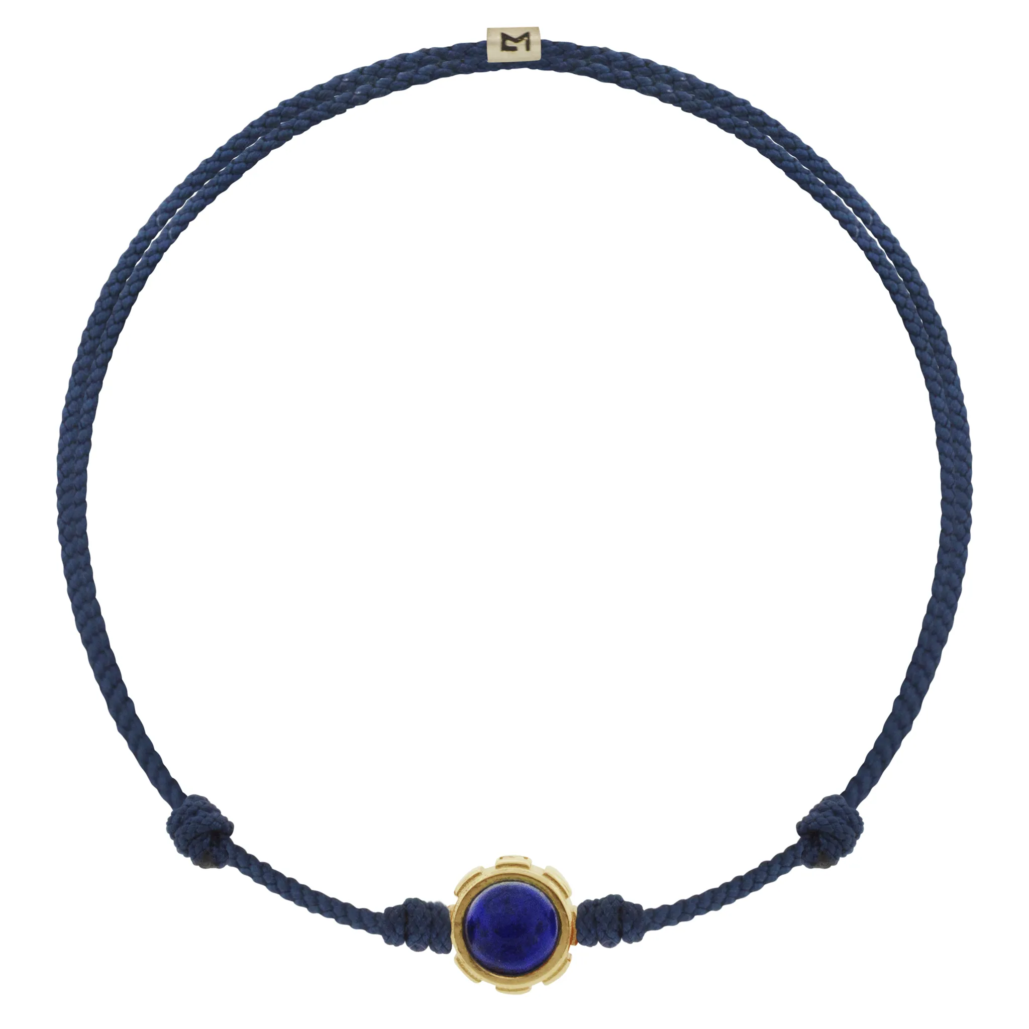 Rotary with Lapis/Tiger's Eye Cabochon on Navy Cord Bracelet