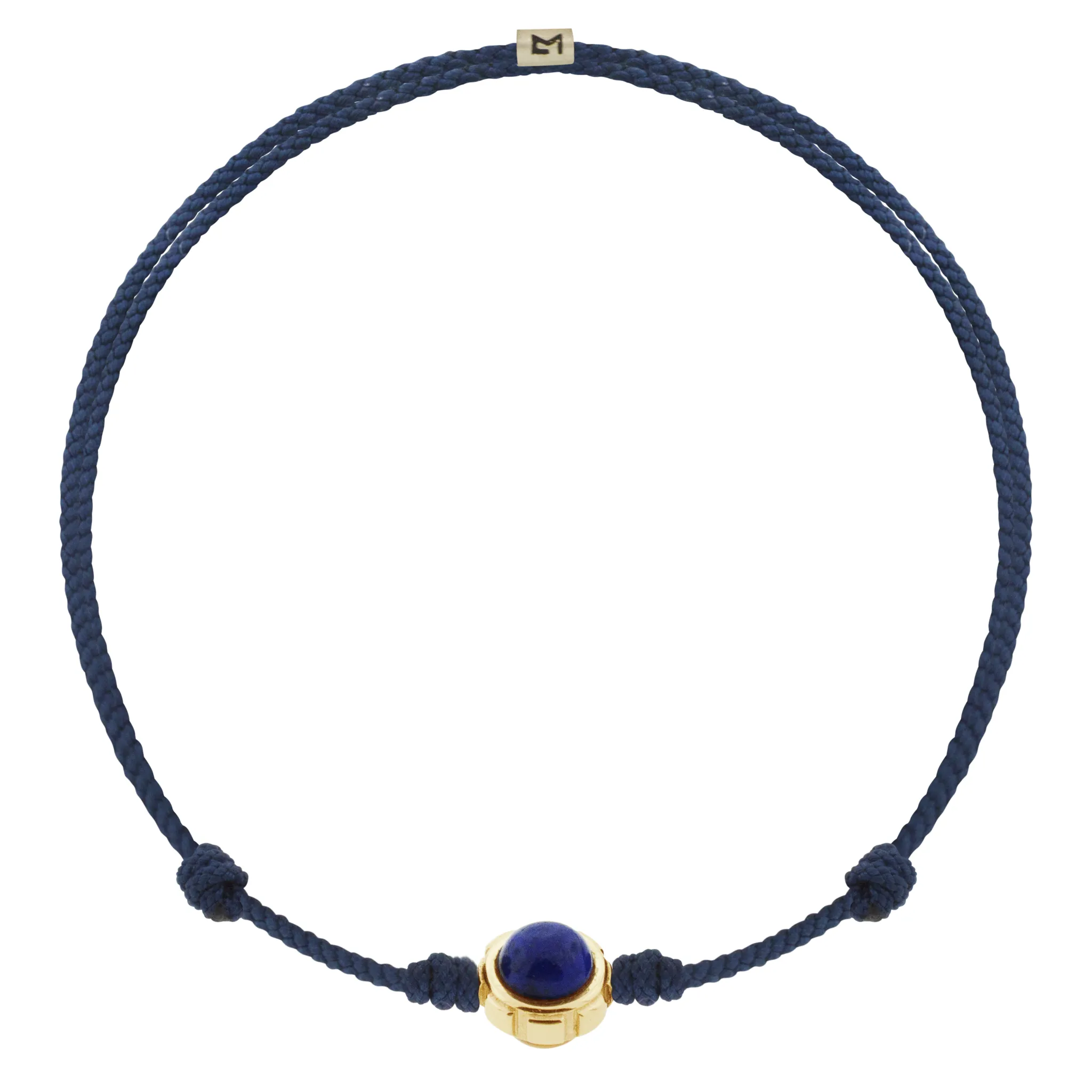 Rotary with Lapis/Tiger's Eye Cabochon on Navy Cord Bracelet