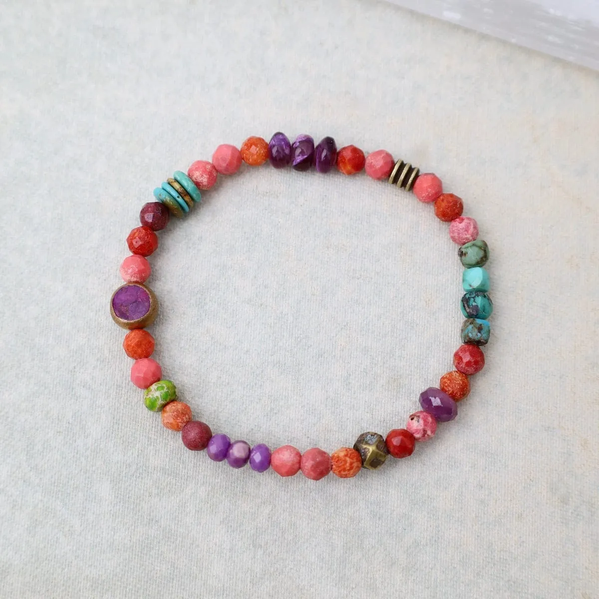 Round Fossil Coral Bracelet