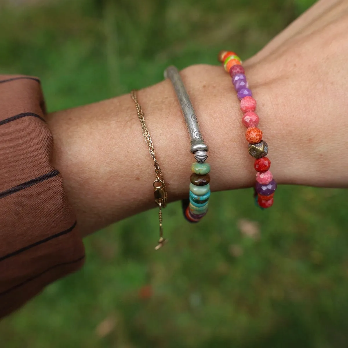 Round Fossil Coral Bracelet