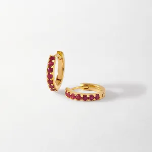 Ruby Pavé Huggie Earrings