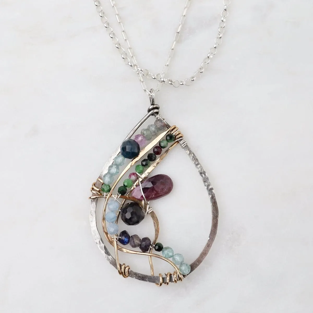 Ruby Zoisite Garden Long Necklace