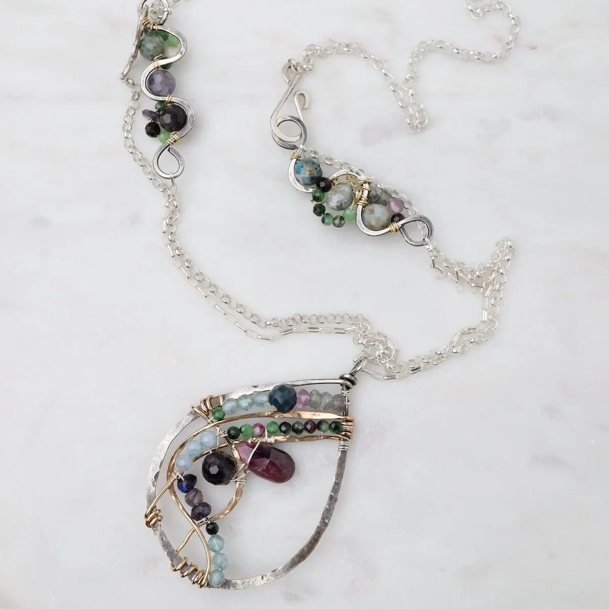 Ruby Zoisite Garden Long Necklace