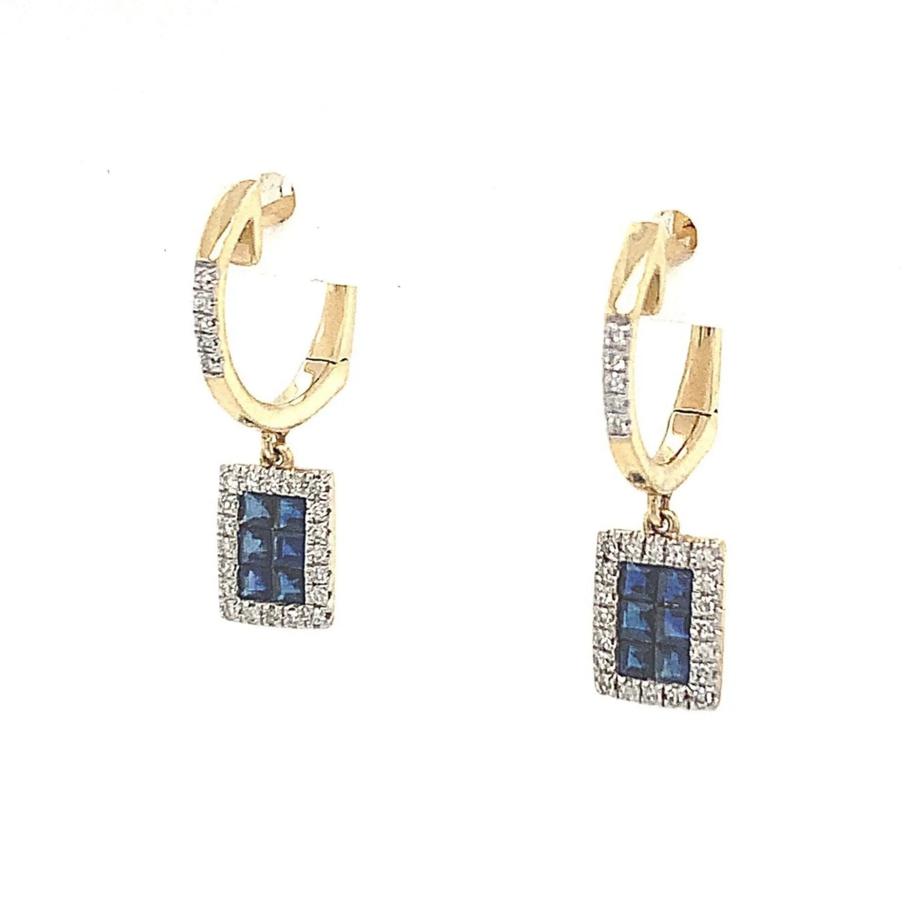 Sapphire Huggie Drop Earrings