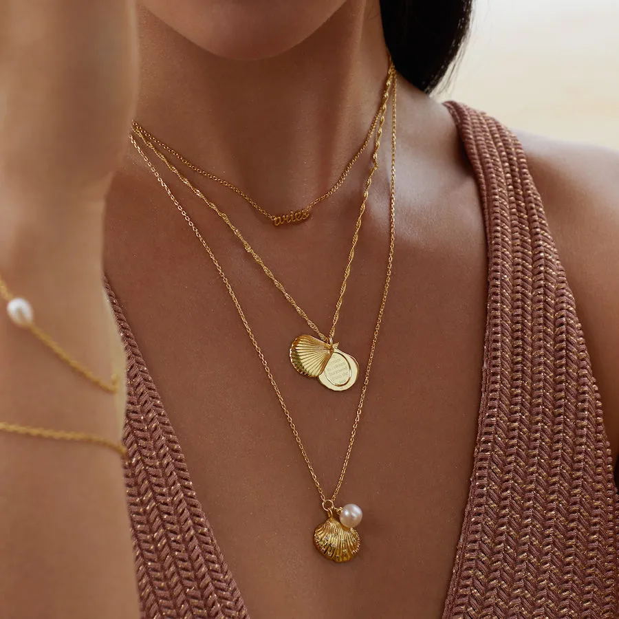 Seashell Gold Locket Necklace