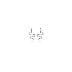 Serpent Stud Earrings - Silver