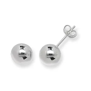 Silver 8mm Ball Stud Earrings