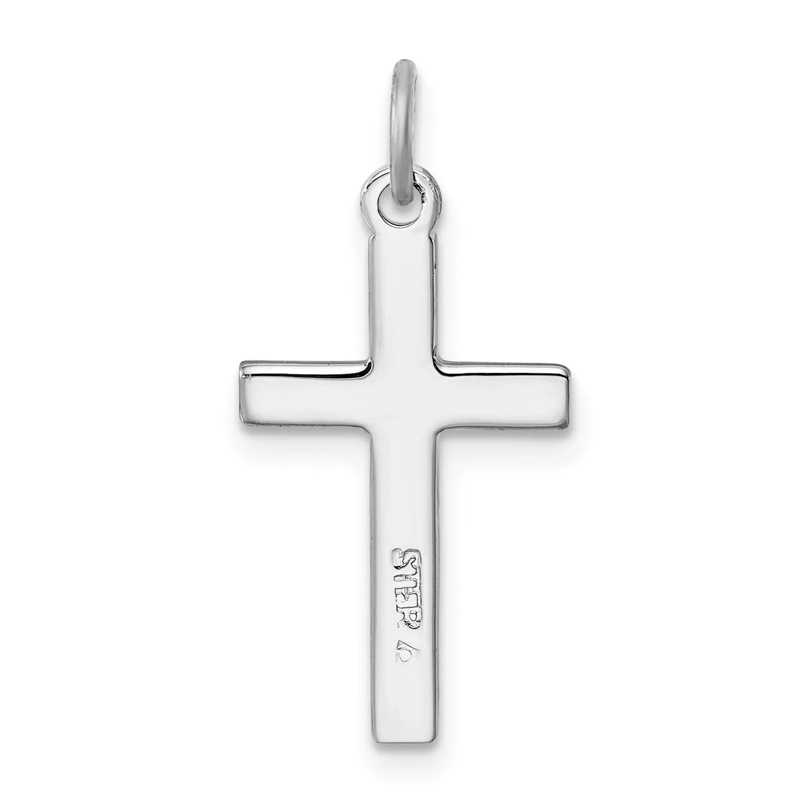 Silver Texture Heart Design Latin Cross Pendant