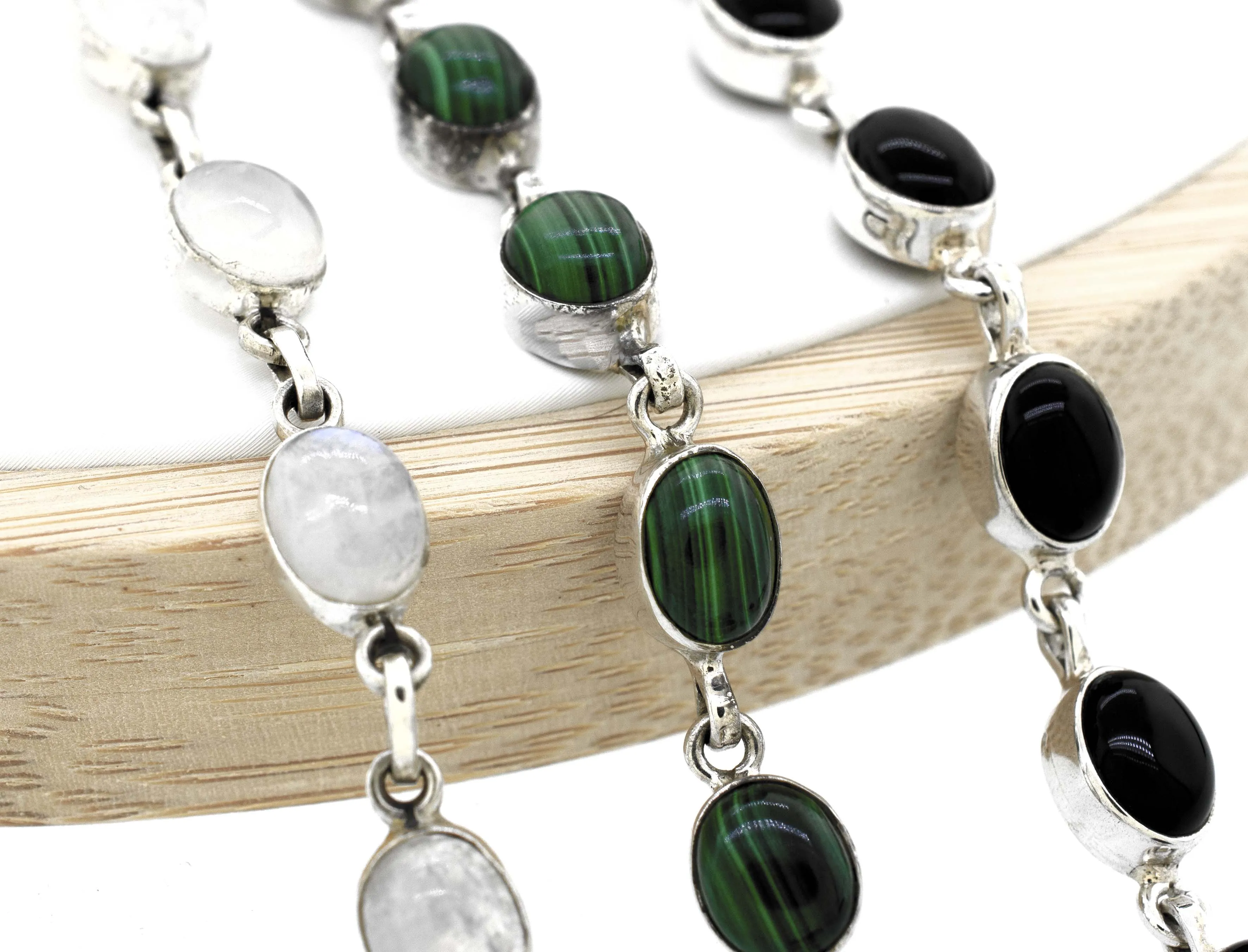 Simple Oval Gemstone Bracelet