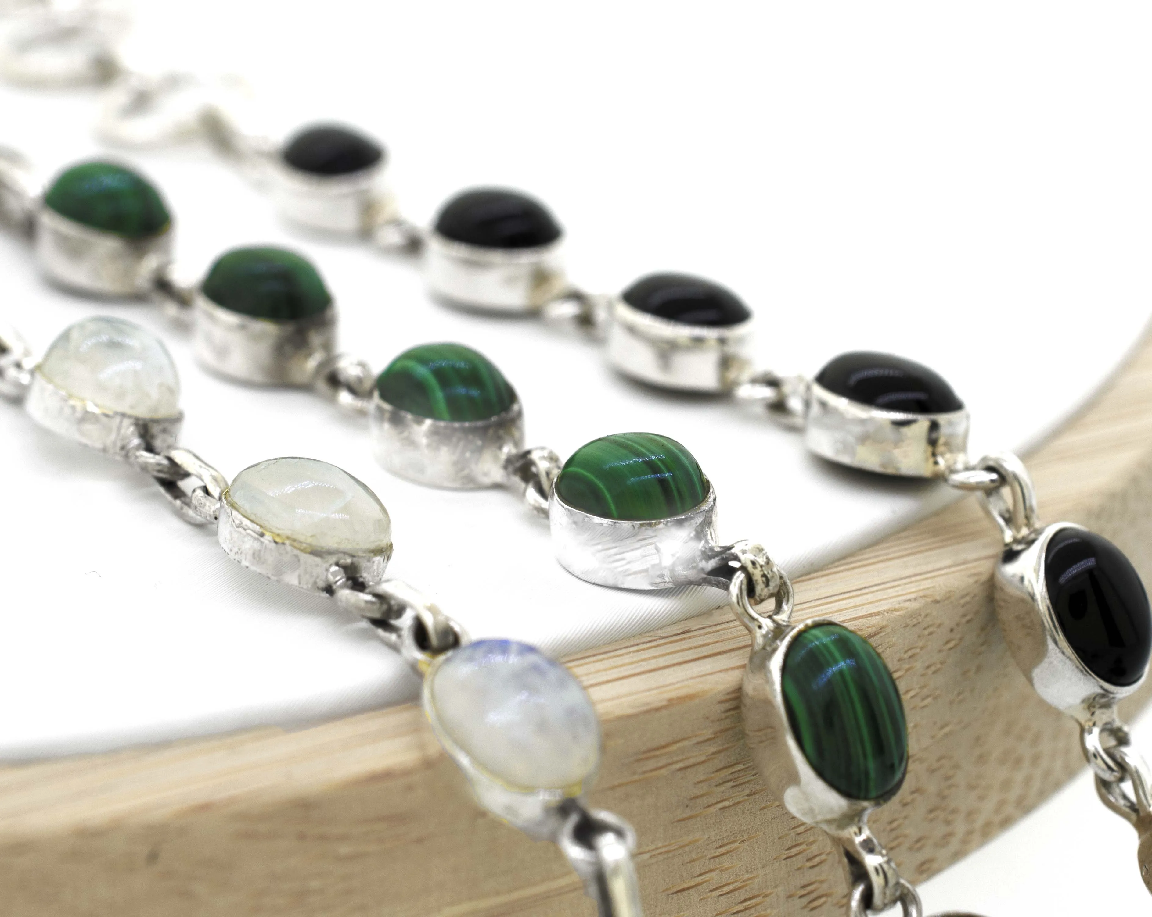 Simple Oval Gemstone Bracelet