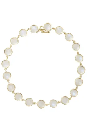 Small Classic Rainbow Moonstone Link Bracelet