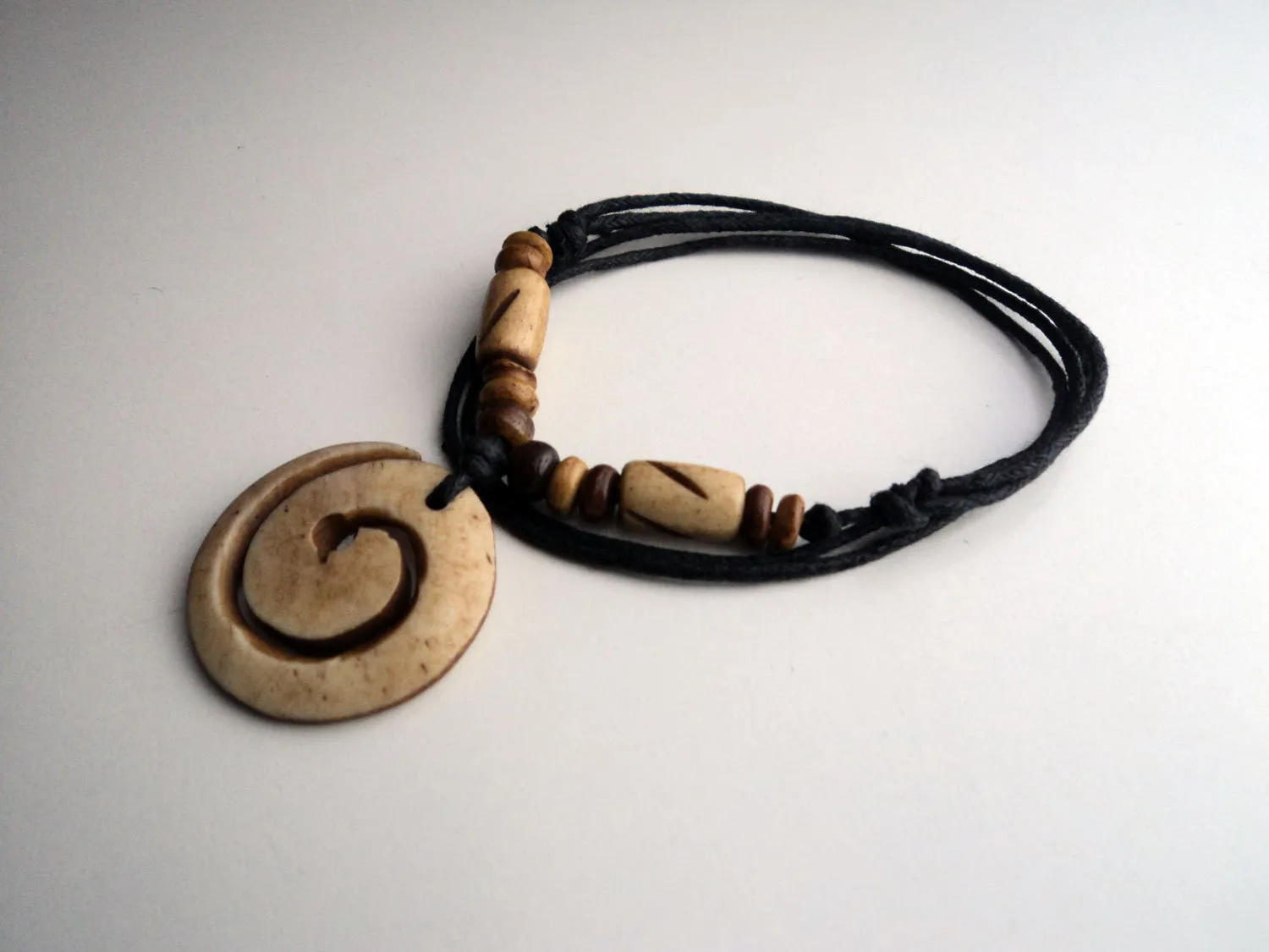 Spiral Design Bone Necklace