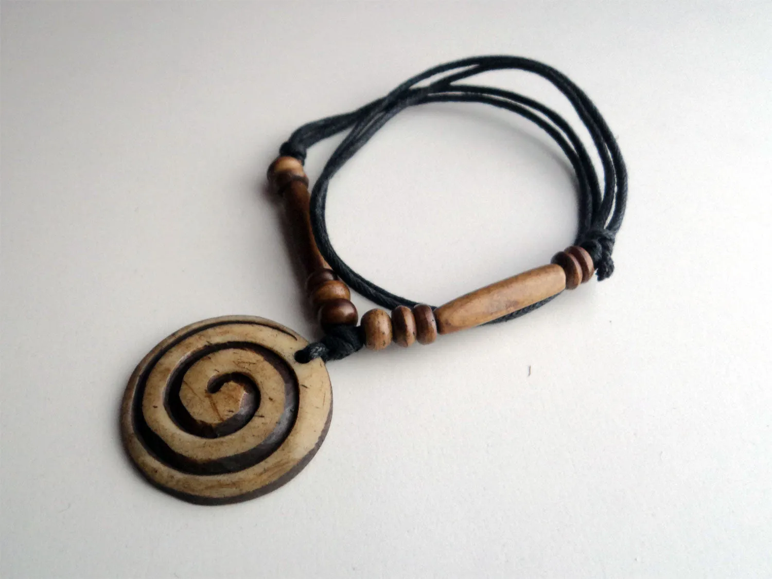 Spiral Design Bone Necklace