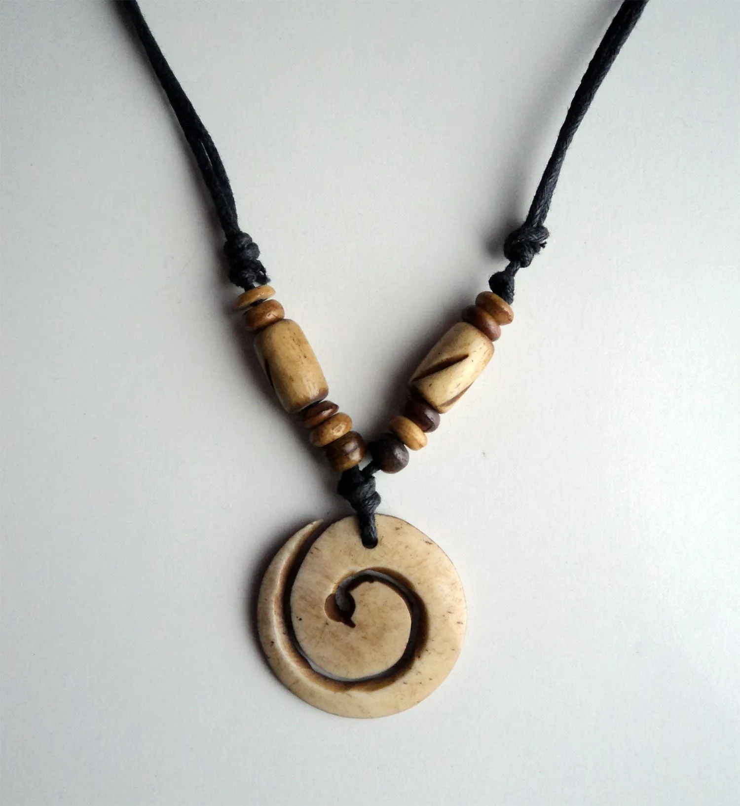 Spiral Design Bone Necklace