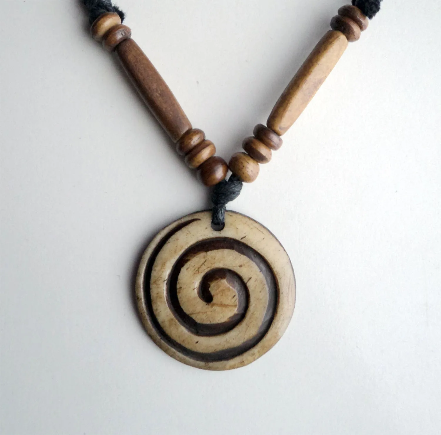 Spiral Design Bone Necklace