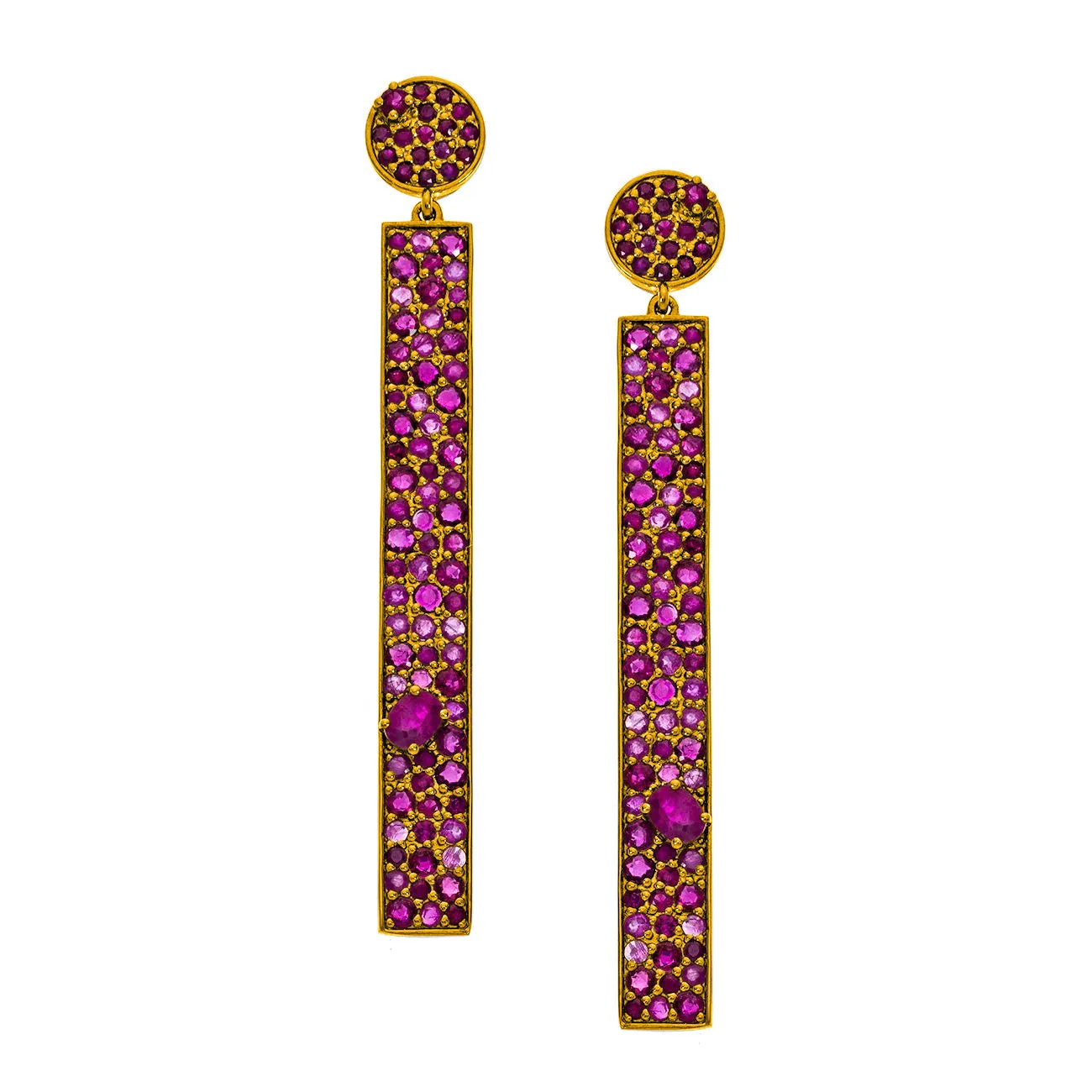 Stardust Earrings Yellow Gold Ruby