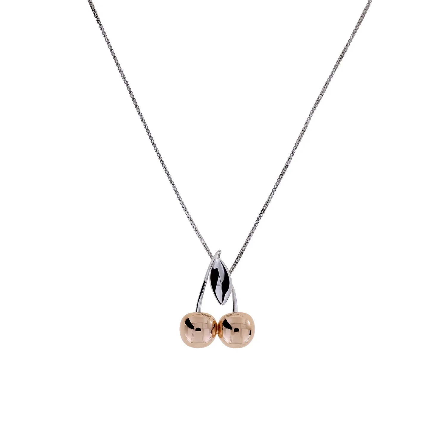 Sterling Silver & Rose Gold Vermeil Cherries Pendant