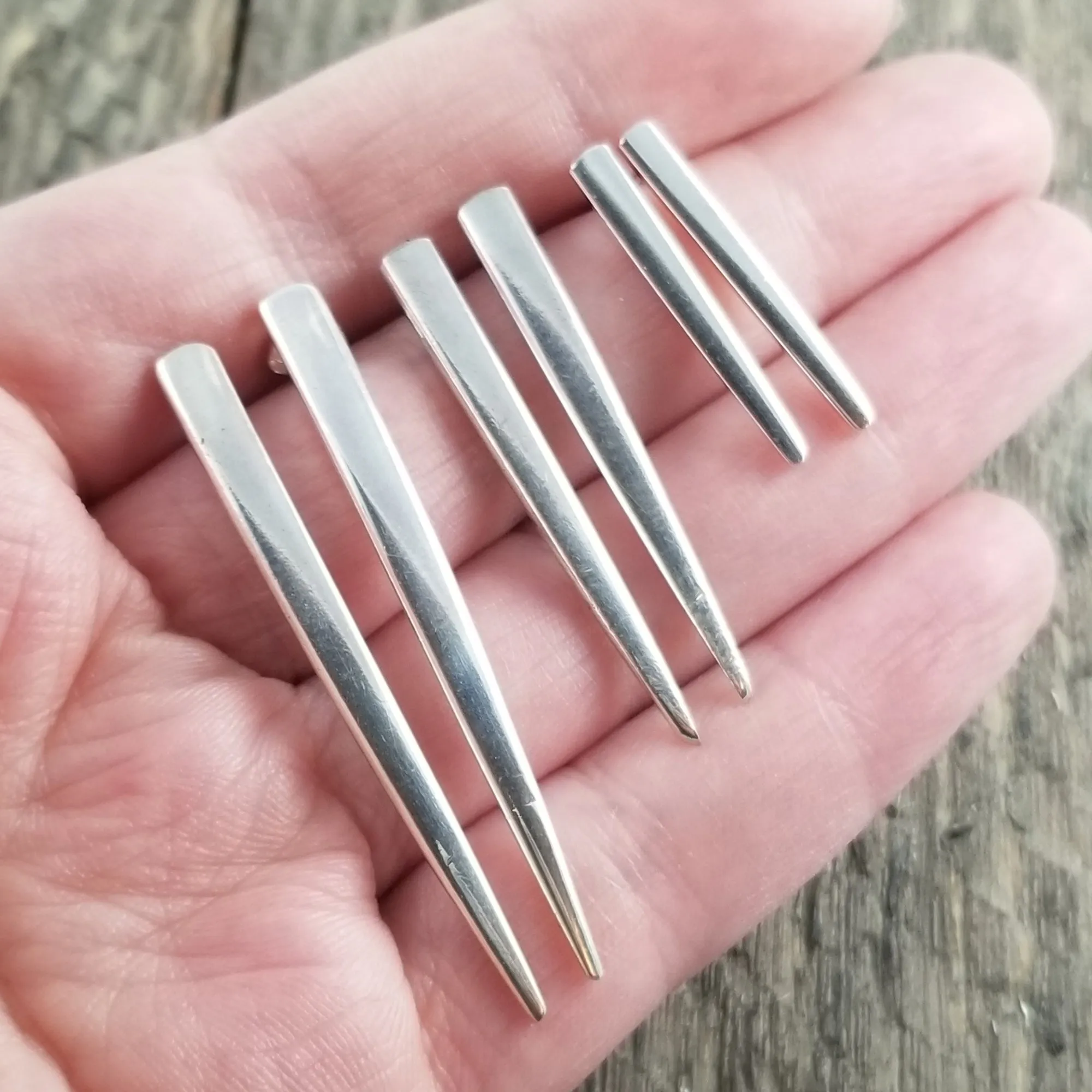 Sterling Silver Fork Tine Stud Earrings