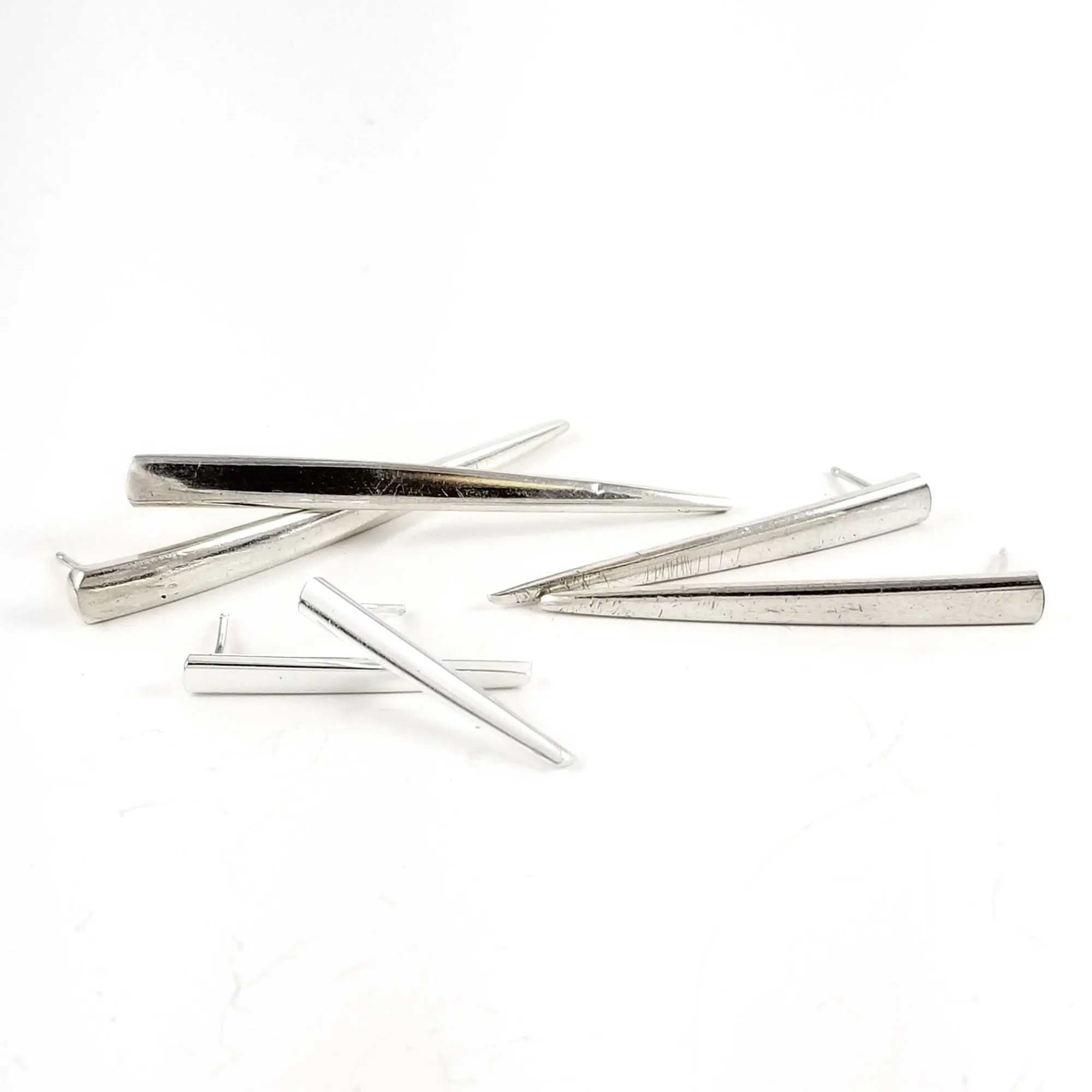 Sterling Silver Fork Tine Stud Earrings