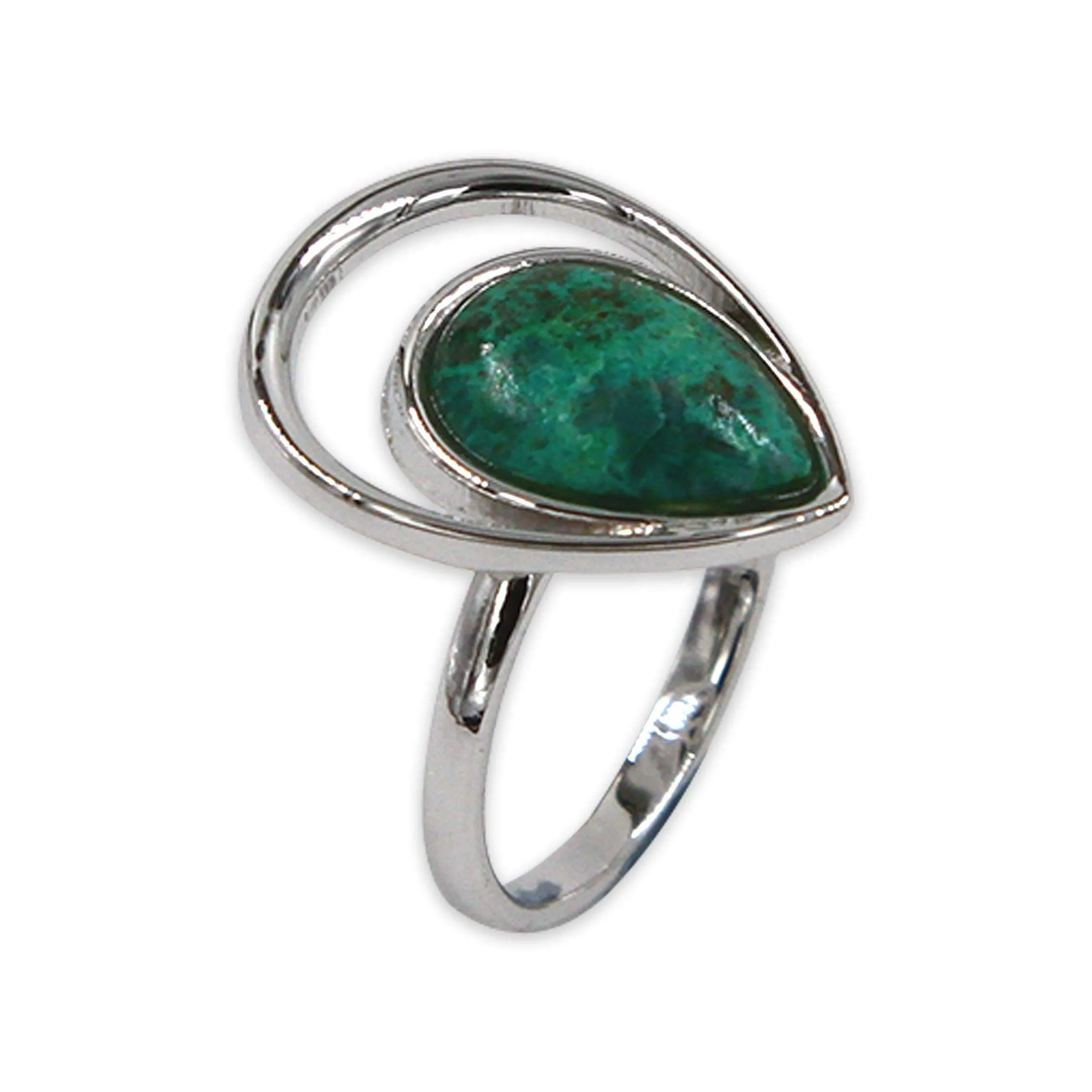 Teardrop shape silver ring Turquoise