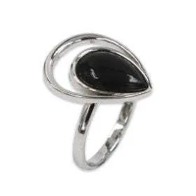 Teardrop shape silver ring Turquoise