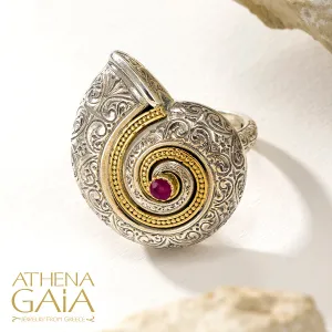 Thalassa Sea Snail Ring with Stone