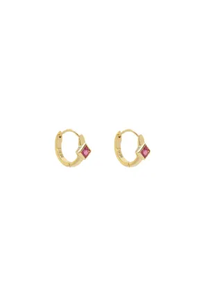 The Peach Pink Sapphire 9ct Solid Gold Huggie Earrings