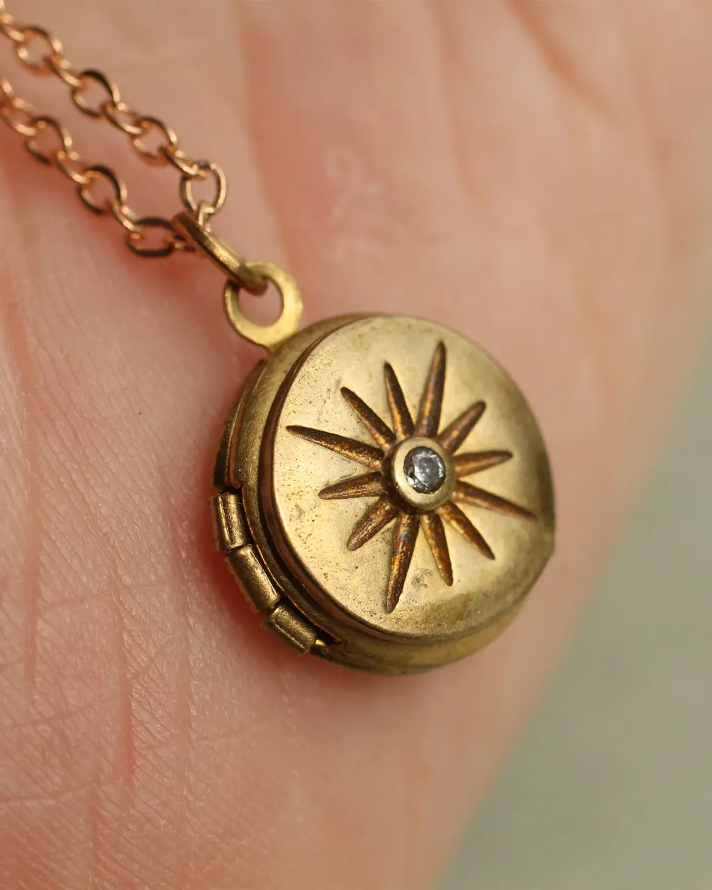 Tiny Compass Star Locket